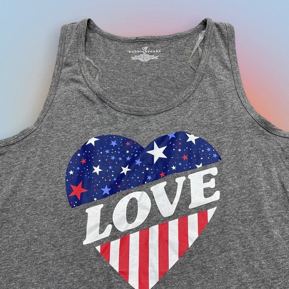 Women’s XL Gray LOVE USA / HEART Tank Top